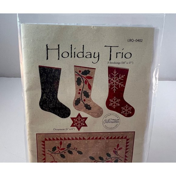 Laundry Basket Quilts Holiday Trio Pattern Table Runner Stockings Ornament - Picture 2 of 8